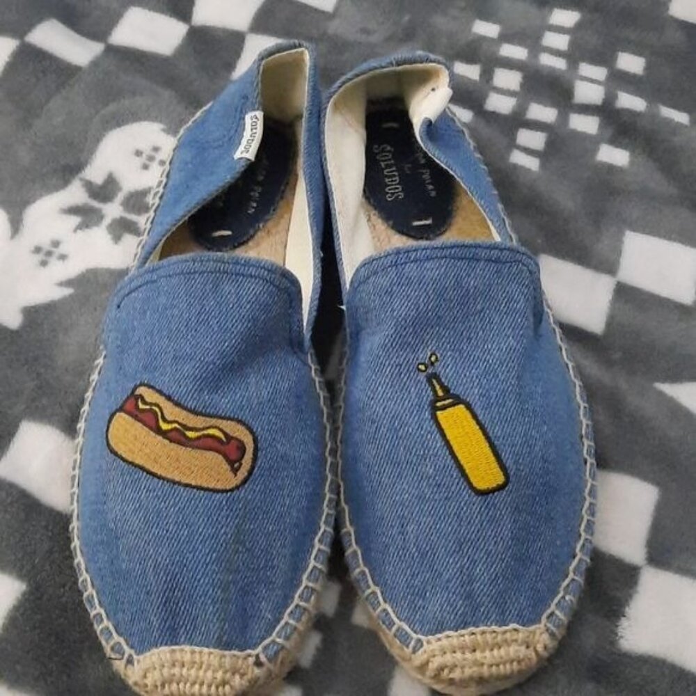 Soludos by Jason Polan Hot Dog Mustard Canvas Espadrille Loafer Size 9